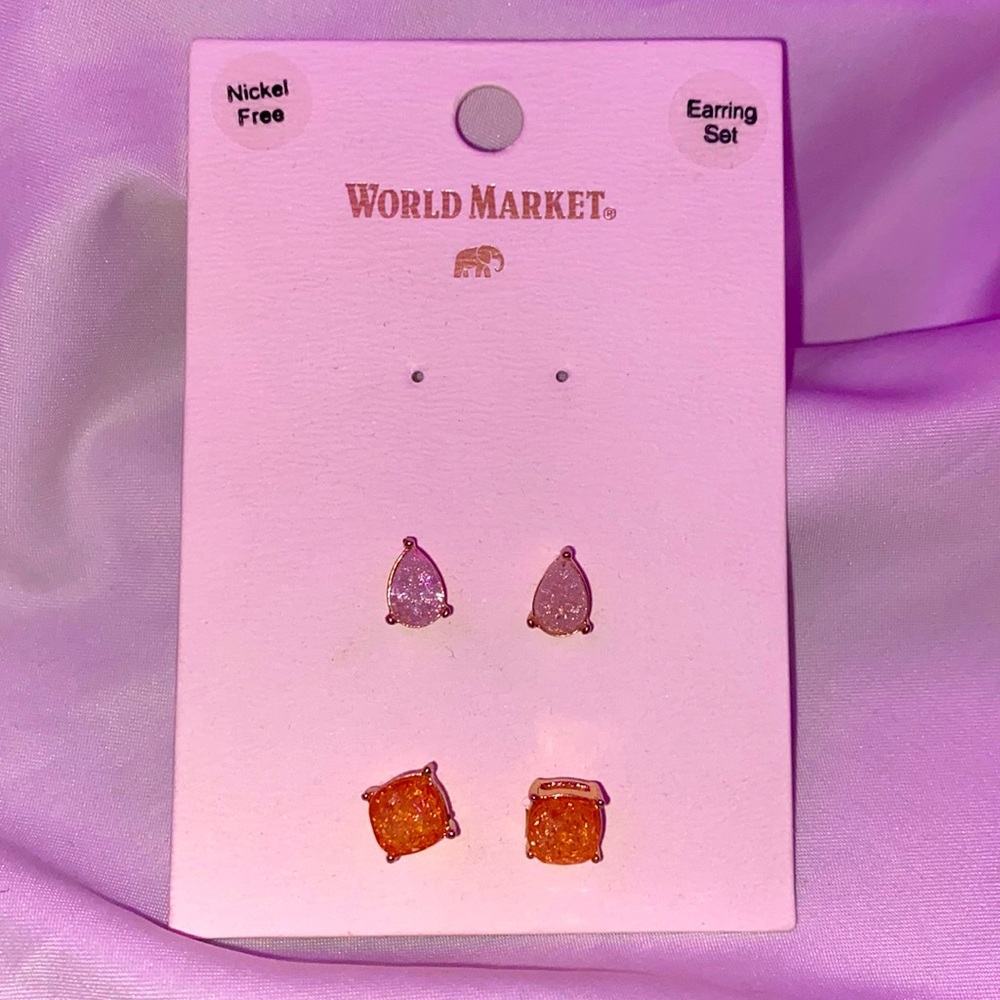 Chunky jewel studs, nickel free metal,